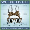 Leopard Print Bunny SVG with Glasses digital design for Cricut and sublimation