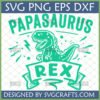Papasaurus Rex SVG digital design for Father's Day