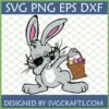Funny Easter Bunny SVG with Sunglasses and Easter Basket