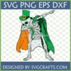 St Patrick's Day Dabbing Skeleton SVG with Leprechaun Hat and Irish Flag Cape