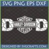 Harley Davidson Dad SVG distressed design for Father's Day gifts and motorcycle enthusiasts