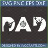 Unique Hunting Dad SVG design featuring a hunter, target, and deer silhouette for Father's Day gifts.