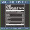 Dad Nutrition Facts SVG design for Father's Day shirt