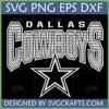 Distressed Dallas Cowboys SVG design with iconic star logo and team name for Cricut
