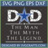 Distressed Dallas Cowboys Dad SVG - The Man The Myth The Legend Cut File