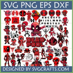 Large Deadpool SVG Bundle for Cricut with Chibi Anti-Hero PNG DXF EPS files