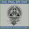 Detailed Deathly Hallows Mandala SVG PNG DXF EPS digital file for Cricut crafting