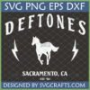 Deftones SVG PNG EPS DXF with horse and lightning bolt for Cricut projects