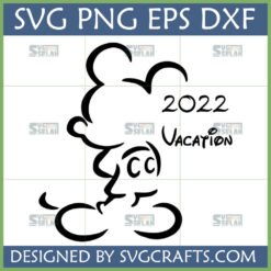 Mickey Mouse 2022 Vacation SVG outline design for Cricut and Silhouette