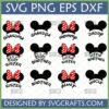 Mickey Minnie Family SVG Bundle for Cricut and Silhouette featuring 12 family member designs like Grandma, Grandpa, Mommy, Daddy, Sister, Brother, Aunt, Uncle