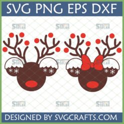 Cute Christmas Reindeer SVG Bundle for Cricut and Sublimation