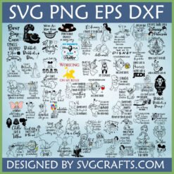 Disney Quotes SVG Bundle featuring Winnie the Pooh, Dumbo, Lion King, Princesses for Cricut crafts