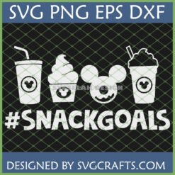 Disney Snack Goals SVG bundle with Halloween Mickey pumpkin, Dole Whip, and theme park drink silhouettes for Cricut and sublimation.