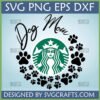 Dog Mom Starbucks SVG design with paw prints for Cricut and sublimation projects