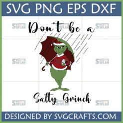 Salty Grinch SVG with Umbrella and Santa Hat for Christmas Crafts