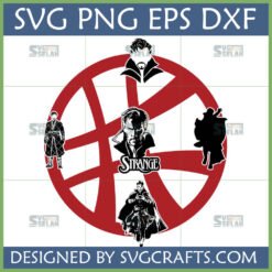 Doctor Strange SVG Bundle for Cricut and Sublimation, featuring multiple poses and a mystical symbol in SVG, PNG, EPS, DXF formats by SVGCrafts.