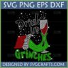 Funny Grinch Drink Up Wine SVG Rhinestone Christmas Design