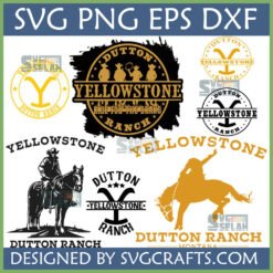 Yellowstone Dutton Ranch SVG Bundle for Cricut and Sublimation with Y brand logo and cowboy silhouettes
