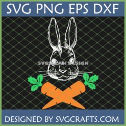 Easter Bunny SVG with Carrots digital design for Cricut and crafting