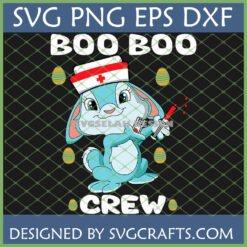 Cute Nurse Bunny Boo Boo Crew SVG design with Easter eggs for Cricut and sublimation