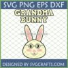 Cute Grandma Bunny SVG with glasses for Cricut and Easter gifts
