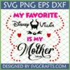 Funny Disney Villain Mother In Law SVG design with Maleficent horns and red hearts, perfect for Cricut crafts and sarcastic gifts