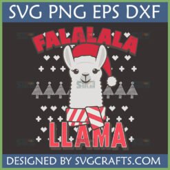 Funny Falalala Llama Christmas SVG design for ugly sweater t-shirts and holiday crafts