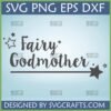 Fairy Godmother SVG PNG DXF EPS digital file with stars for Cricut and Silhouette.