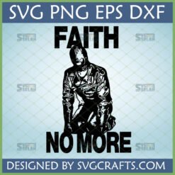 Faith No More SVG digital design with kneeling figure for Cricut and Silhouette