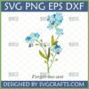 Whimsical Forget Me Not SVG and PNG floral design for Cricut and sublimation crafts