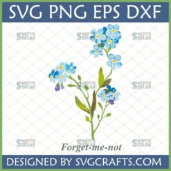 Whimsical Forget Me Not SVG and PNG floral design for Cricut and sublimation crafts