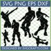 Fortnite Dance Emote SVG Bundle for Cricut and Silhouette featuring 6 iconic gamer dance silhouettes in SVG, PNG, EPS, DXF formats by SVGCrafts