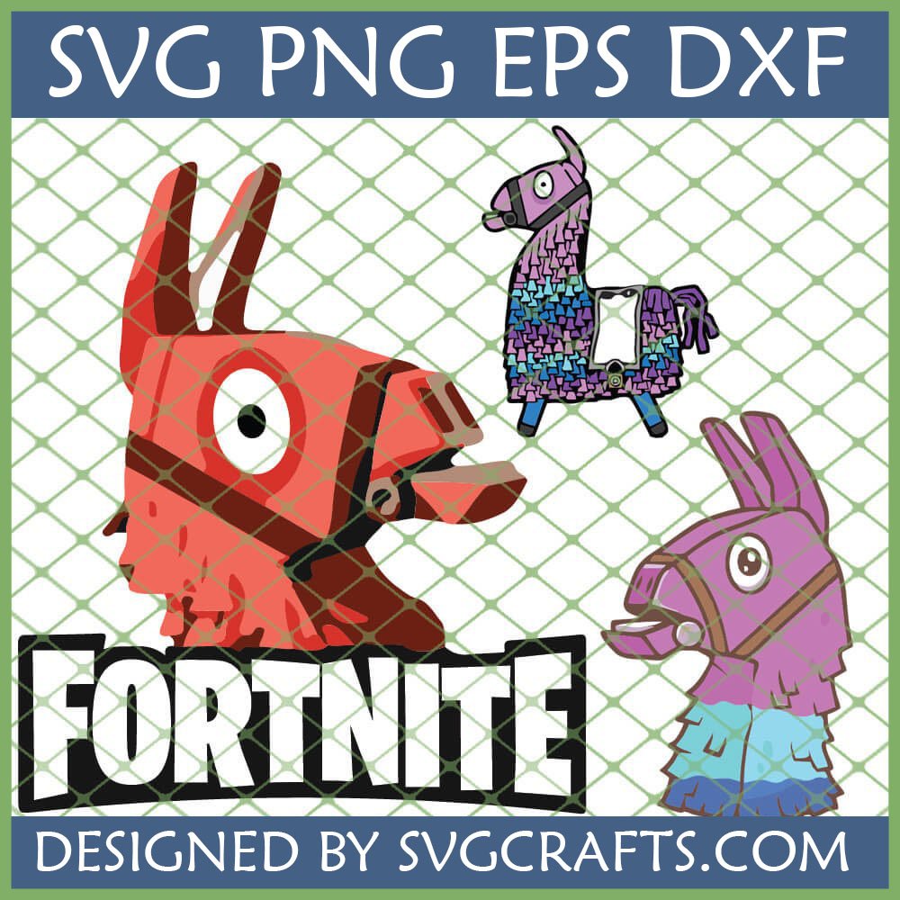 Fortnite Llama SVG bundle with red, purple, and multi-colored piata designs for Cricut crafts.