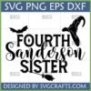 Fourth Sanderson Sister SVG digital design with witch hat, bat, and broom for Halloween Hocus Pocus crafts