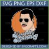 Freddie Mercury Retro SVG design with aviator sunglasses and mustache for Cricut projects
