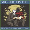 Funny Horror Friends Gaming SVG featuring Jason Voorhees and Freddy Krueger playing video games, perfect for Cricut and sublimation.