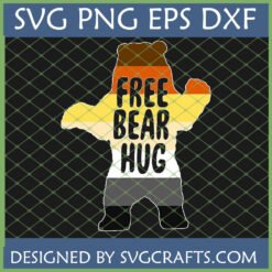Free Bear Hug Bear Pride Flag SVG digital design for Cricut and sublimation