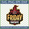 Fortnite Friday SVG digital design with castle, star, and 'Fortnite' text, perfect for Cricut and sublimation