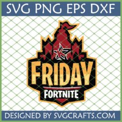 Fortnite Friday SVG digital design with castle, star, and 'Fortnite' text, perfect for Cricut and sublimation