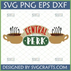 Friends Central Perk SVG with two coffee cups, ideal for Cricut and sublimation projects