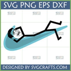Funny Laughing Meme SVG design featuring a stick figure with the Laughing Man meme face on a blue swoosh.