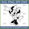 Classic Minnie Mouse Waving Outline SVG for Cricut and Sublimation