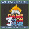Game On 3rd Grade SVG design with a flaming video game controller and bold text for back to school crafts by SVGCrafts