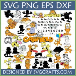 Comprehensive Garfield SVG Bundle with Garfield, Odie, Pooky, and alphabet for Cricut and Silhouette projects.