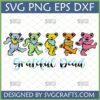 Colorful Grateful Dead Dancing Bears SVG PNG EPS DXF bundle for Cricut and Sublimation