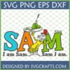 Dr Seuss Sam I Am SVG design with green eggs and ham for Cricut and crafting