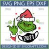 Grinch Middle Finger 2021 Mask SVG design for sarcastic Christmas crafts
