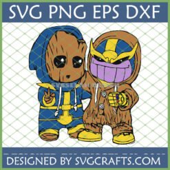 Adorable Baby Groot and Baby Thanos Chibi SVG design for Cricut and sublimation