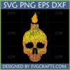 Melting Skull Candle SVG for Halloween crafts and gothic decor