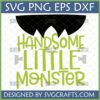 Handsome Little Monster SVG digital design for baby apparel and nursery decor